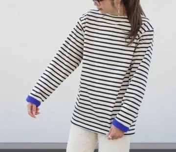 새상품급! ORCIVAL 스트라이프 긴팔 티셔츠 안감 플리스