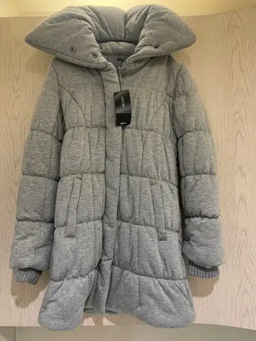 그레이 퀼팅 롱 코트