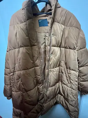 브라운 퀼팅 다운 자켓