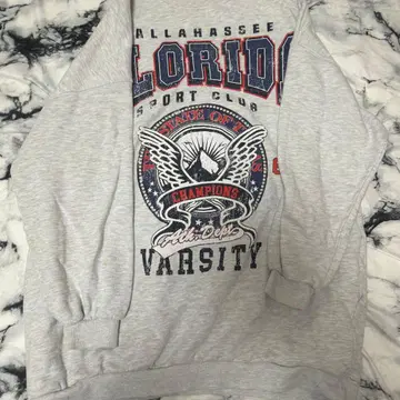 6TAS1 FLORIDA 대형 프린트 맨투맨 그레이 구제 의류 used
