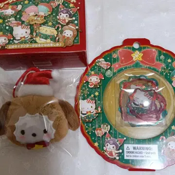 포차코 마스코트 오너먼트 x 크리스마스 스티커 2개 세트