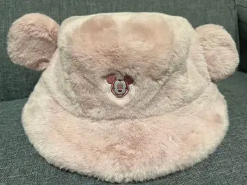 미키 핑크 햇 버킷햇 모자 복슬복슬 디즈니 씨