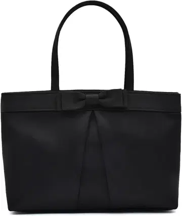 리본 포함 블랙 토트백 포멀 빅 A5 사이즈