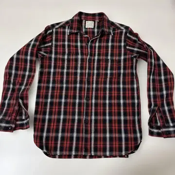 HOUSTON 긴팔 플란넬 셔츠 40R 빨간색 블랙 화이트 체크