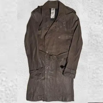 레어 WO 포 밸리 램 가죽 코트 더블 라이더스 롱 벨트 포함