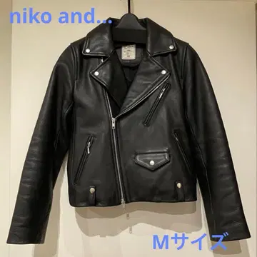 niko and - 소가죽 라이더 자켓 M 사이즈 블랙
