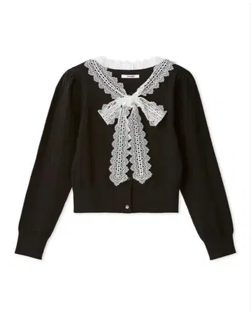 SNIDEL 레이스 보타이 가디건