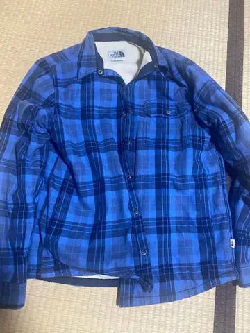 THE NORTH FACE 블루 계열 체크 플란넬 셔츠 M