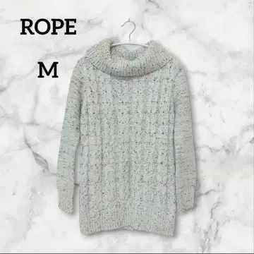 로페 케이블 니트 터틀넥 스웨터 롱 M