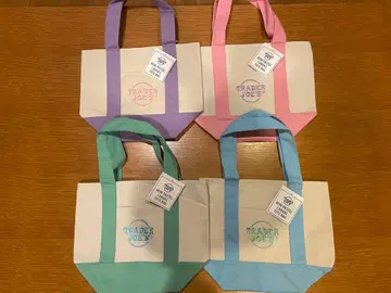 TRADER JOE'S 파스텔 컬러 토트백 [ 4개 세트 ]