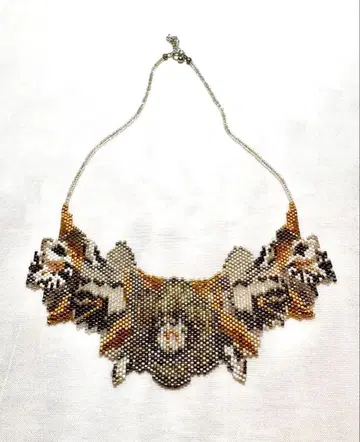 [ 1점물 ] 비즈 목걸이 비즈 직조 장미