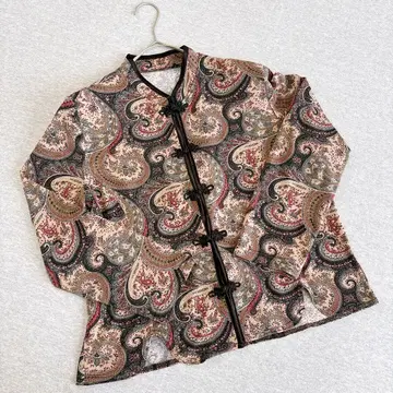 디오 구제 의류 고블랑 차이나 자켓 어깨 패드 있음 브라운 프리 사이즈