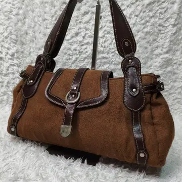 스웨이드 가죽 숄더백 브라운 y2k