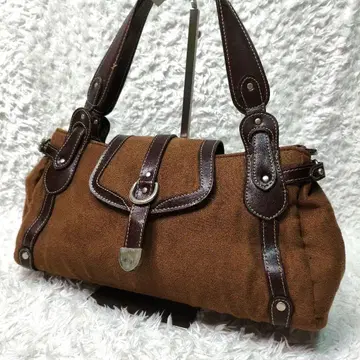 스웨이드 가죽 숄더백 브라운 y2k