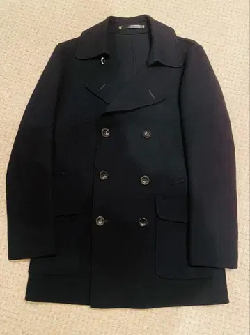 피 코트 네이비 더블 버튼 TOMORROWLAND