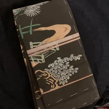 후쿠로 오비에서 리메이크한 전통적인 일본 풍경 반폭 오비