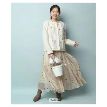 JUSGLITTY 샤이니 도트 바닥 플레어 스커트