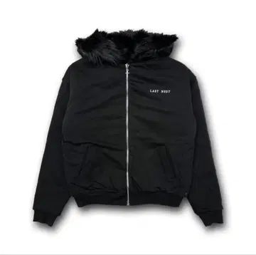 LAST NEST 블랙 후드티 퍼 포함