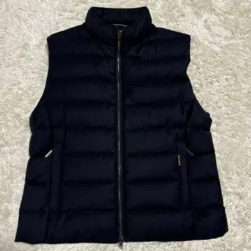 컨디션 최상 무레르 실크 울 다운 베스트 46 네이비