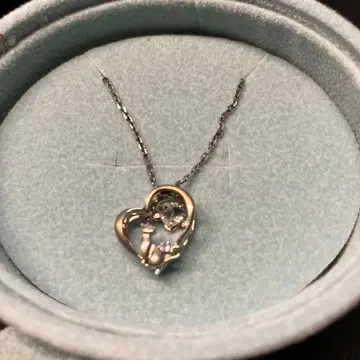 천사의 알 실버 목걸이 댄싱 스톤 고양이