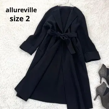 알아바일 울 롱 가운 리버 코트 벨티드 블랙