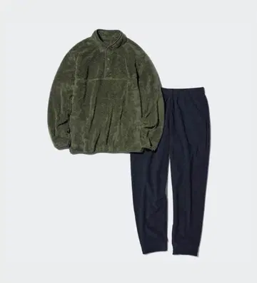 F75 UNIQLO 유니클로 퍼리 플리스 세트 올리브 4XL 새상품