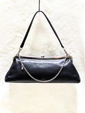 agnes b. VOYAGE 핸드백 블랙 천연 가죽