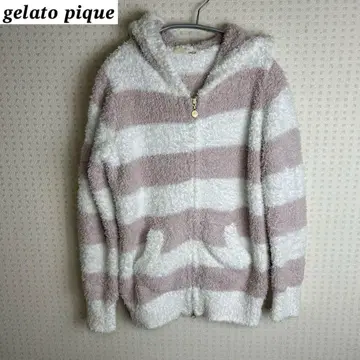 젤라또피케 룸웨어 보아 후드티 상의 핑크 보더