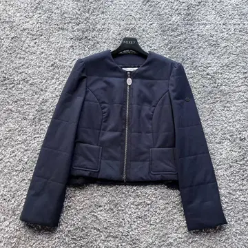 FOXEY NY 38 네이비 충전솜 다운 코트 자켓