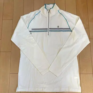 Munsingwear 골프웨어 화이트 긴팔 하프 지퍼