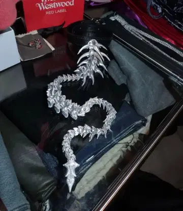 펑크 고딕 드래곤 척추 목걸이