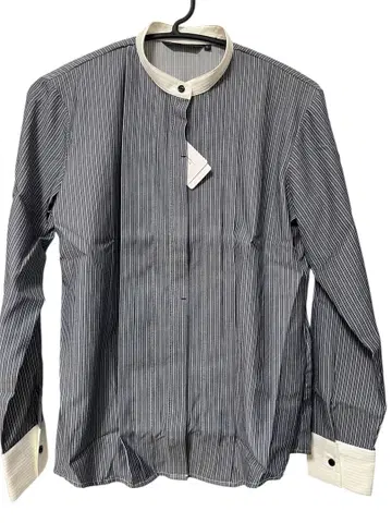 BRICK HOUSE 스트라이프 밴드 카라 긴팔 셔츠 여성용 L