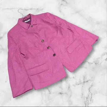 [르네 레더] (44) 울 크롭 자켓 마젠타 계열