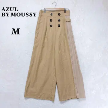 아줄바이마우지 사이드 플리츠 트렌치 팬츠 M 백 밴딩 앵클 기장