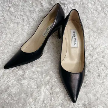 미사용급 지미추 ROMY 65 가죽 펌프스 스틸레토 천연 가죽