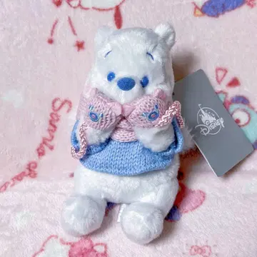푸우 봉제 인형 키체인 Winter Shiny Color 윈터