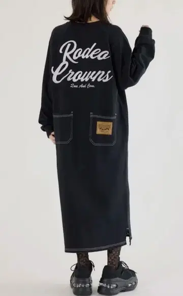 가을/겨울 신상 래글런 컬러 스티치 원피스 블랙 FREE 6050엔