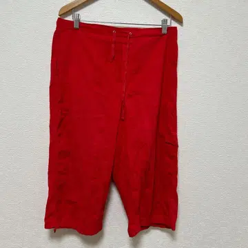 한 점뿐인 레드 와이드 팬츠 드로우 스트링 여름 봄 무지