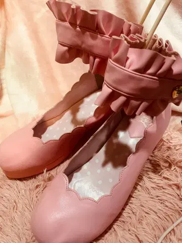 Angelic Pretty 스캘럽 프릴 신발 핑크