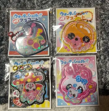 워터 씰 같은 마스코트 4종 세트 헤이세이 여자아이