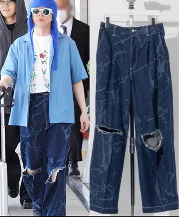 [ MAISON SPECIAL ] 가공 데님 와이드 팬츠