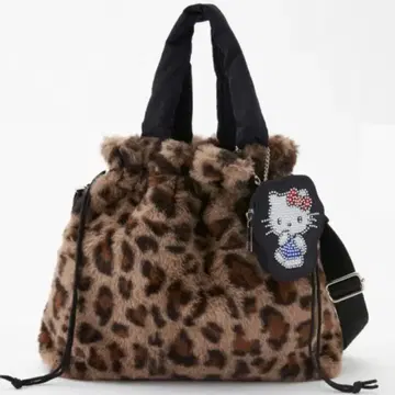 헬로키티 시마무라 갸루키티 키티 참 포함 2WAY 백 레오파드 무늬