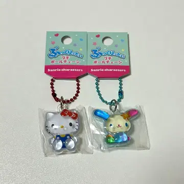 [ 익명 배송 ] 푹신푹신 쁘띠 볼체인 우사하나 헬로키티 파랑