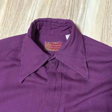 [ 추정 70s ] 빈티지 레이온 셔츠 레이온 100% 와인 레드