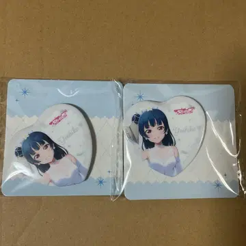 러브 라이브 하트형 핀 배지 2개 세트