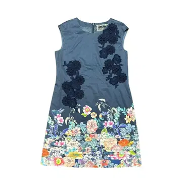 임포트 로사 알바 로사 플라워 자수 슬리브리스 원피스