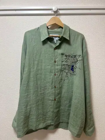 GOOUCH 아트 패턴 린넨 셔츠 데드스탁