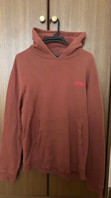 AFFIX 브라운 후드 부착 후드티