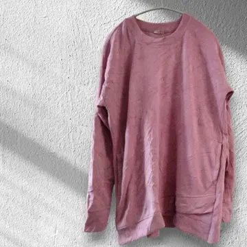 1점 한정 핑크 긴팔 상의 티셔츠 트레이닝복 루즈한 사이즈