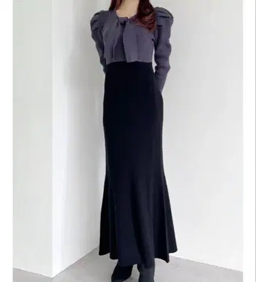 RESEXXY 보타이 머메이드 니트 원피스